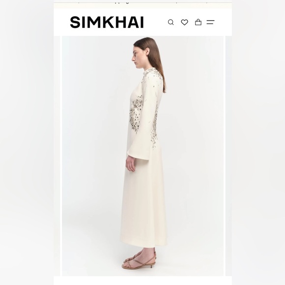 NWT Simkhai Odetta Midi Dress in Natural White Size 0 - Picture 3 of 10